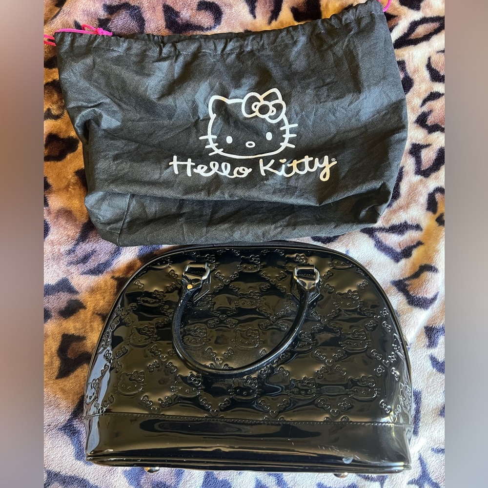 Loungefly Sanrio Hello Kitty Large Purse Bag Patent Leather Black